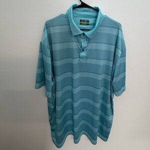 Ben Hogan Performance Teal Striped Polo Shirt – US 2XL